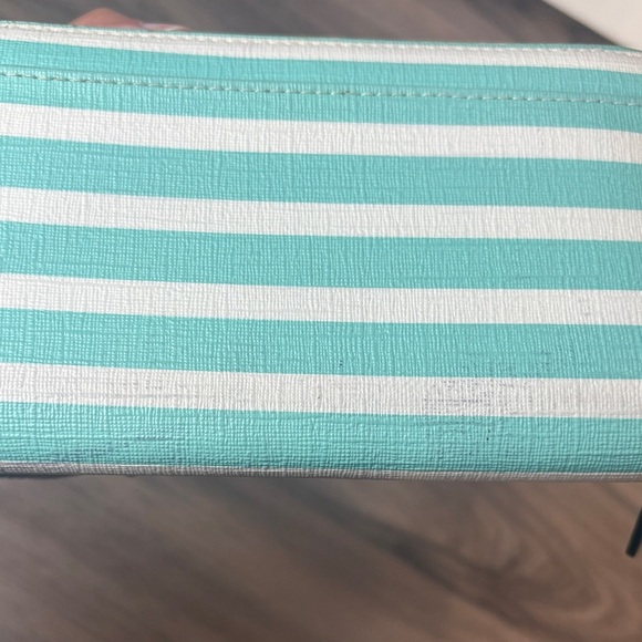Kate Spade Teal and White Striped Wallet - Picture 5 of 7